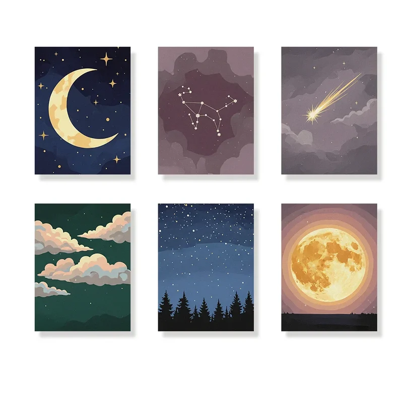Enchanted Sky - Mini Painting by numbers Set of 6
