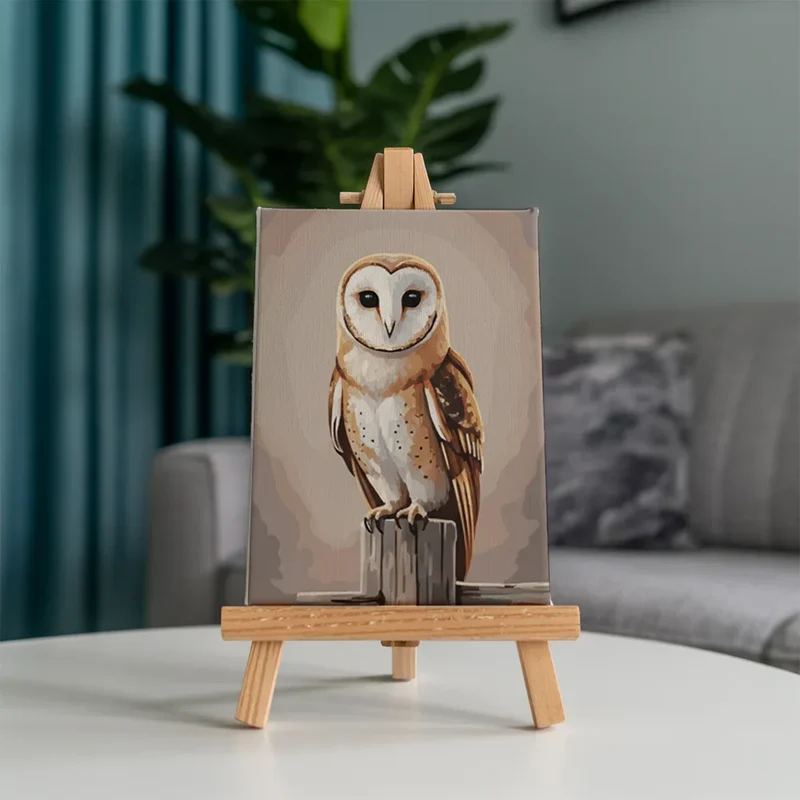 Tawny owl at dusk - Mini Painting by numbers Set of 6