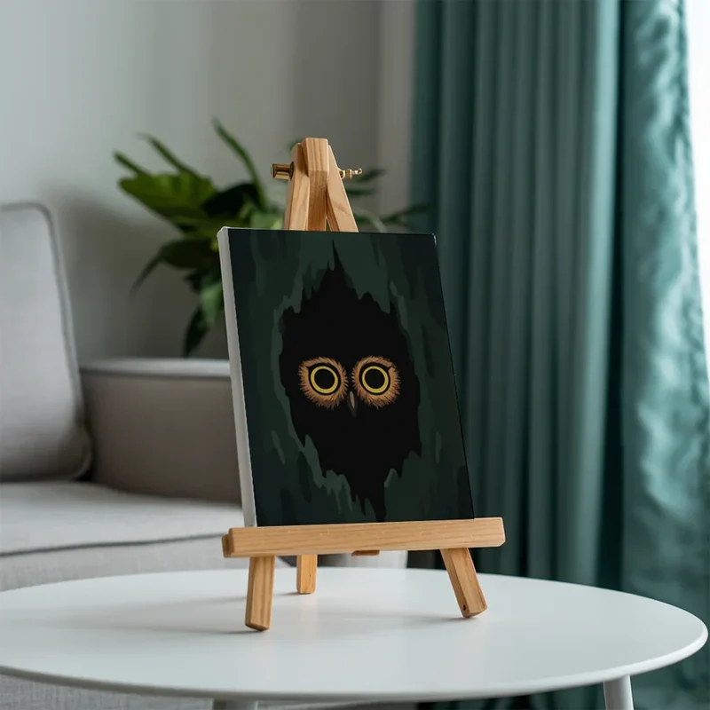 Tawny owl at dusk - Mini Painting by numbers Set of 6