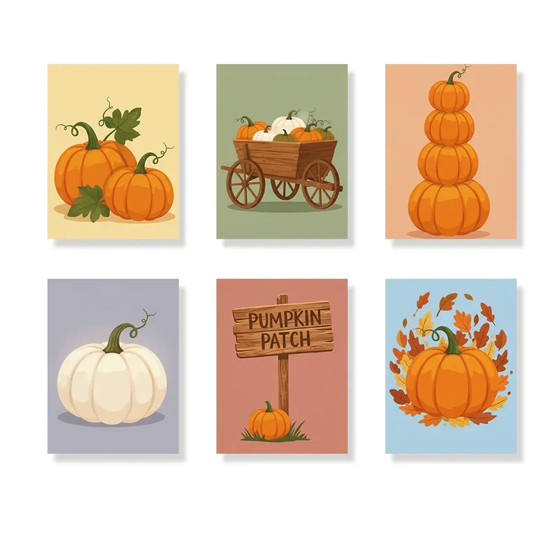 Dreaming of a pumpkin - Mini Painting by numbers Set of 6