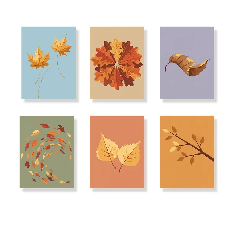Whispering Autumn Leaves - Mini Painting by numbers Set of 6
