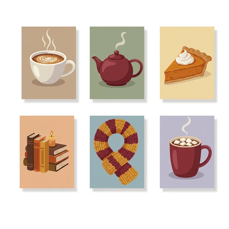 Cosy Cup - Mini Painting by numbers Set of 6