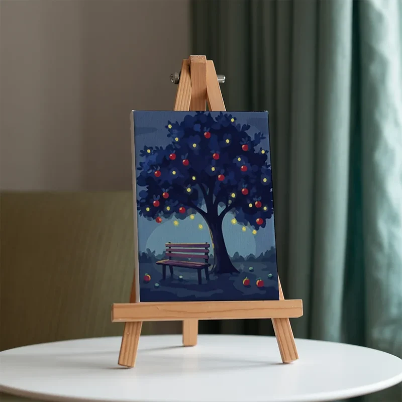 Orchard Night with Stars - Mini Painting by numbers Set of 6