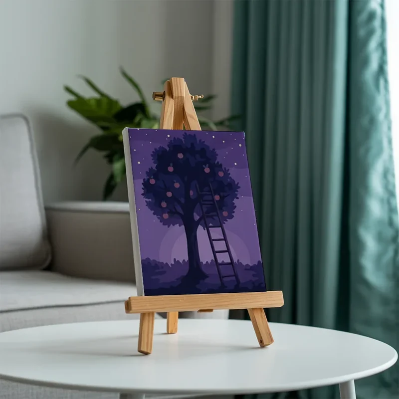 Orchard Night with Stars - Mini Painting by numbers Set of 6