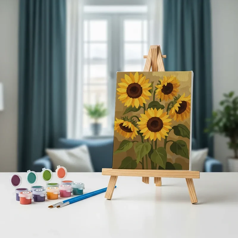Seasonal Flowering - Mini Painting by numbers Set of 6