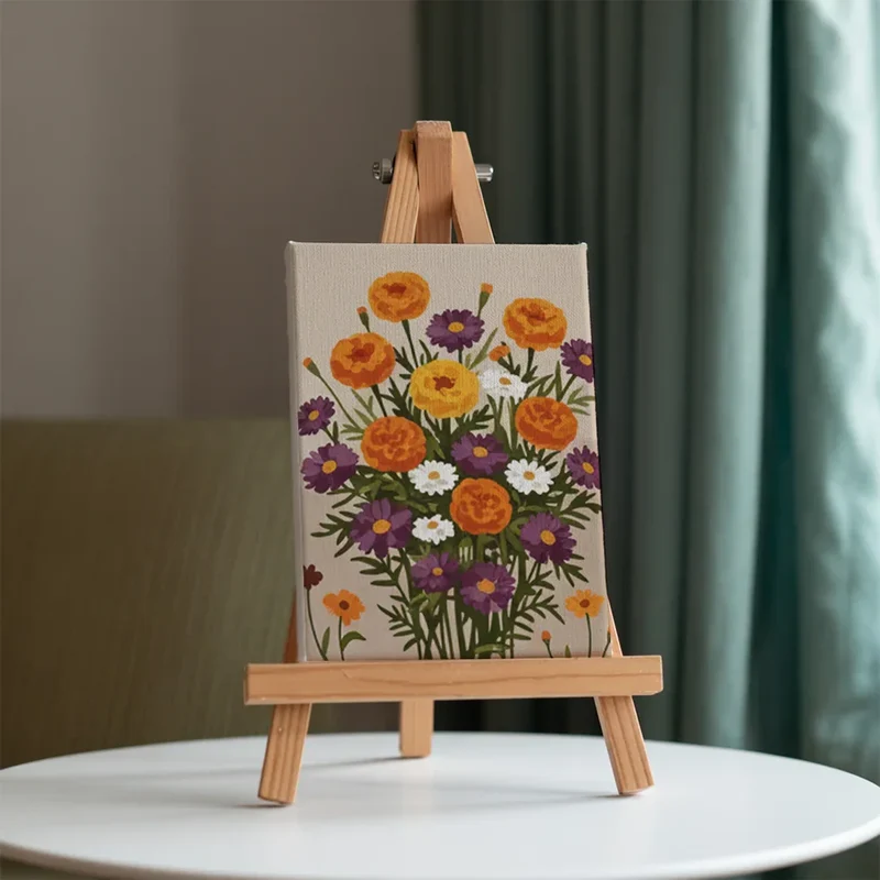 Seasonal Flowering - Mini Painting by numbers Set of 6