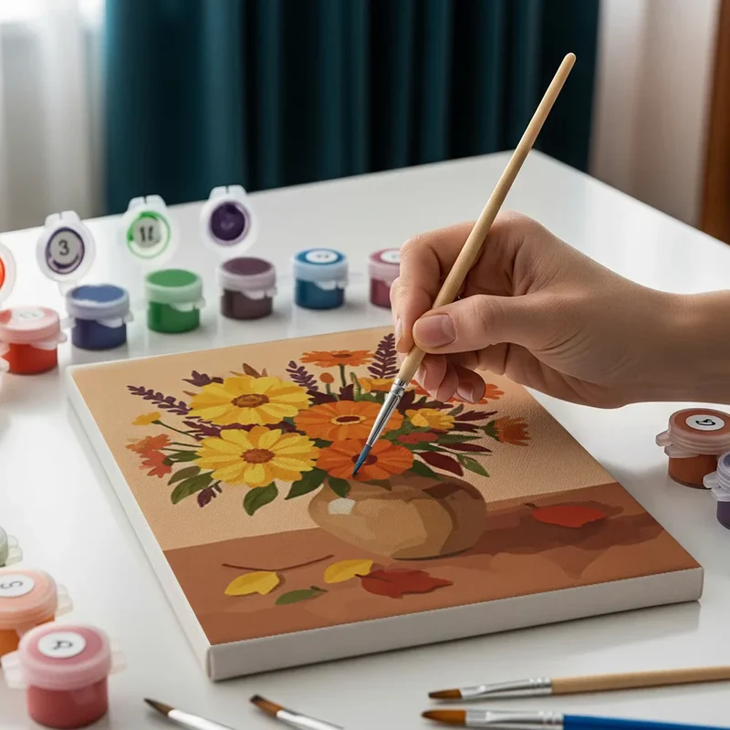 Seasonal Flowering - Mini Painting by numbers Set of 6