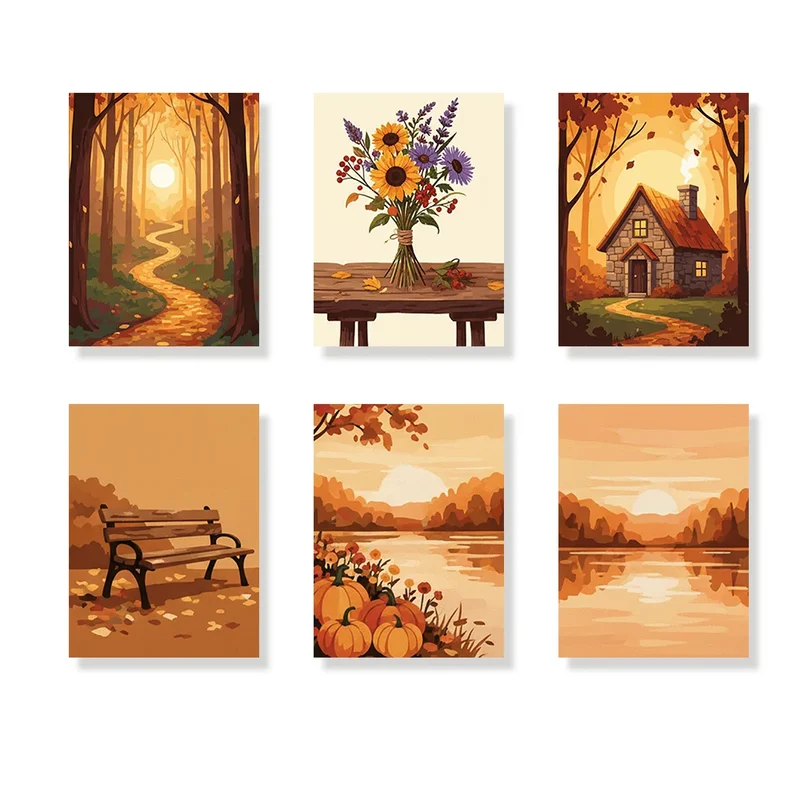 September Saying - Mini Painting by numbers Set of 6