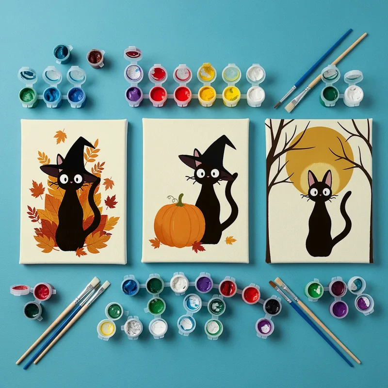 The Family of the Witch - Mini Painting by numbers Set of 3