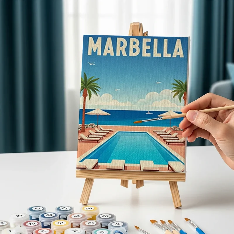 The Global Getaway Collection - Mini Painting by numbers Set of 6