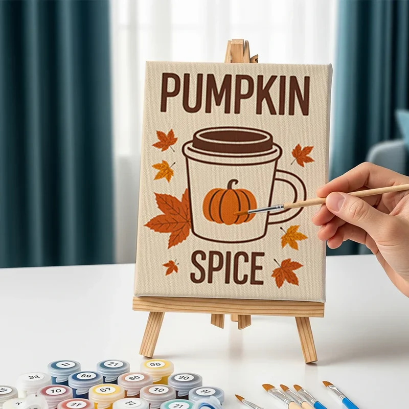 Cosy autumn essentials - Mini Painting by numbers Set of 6