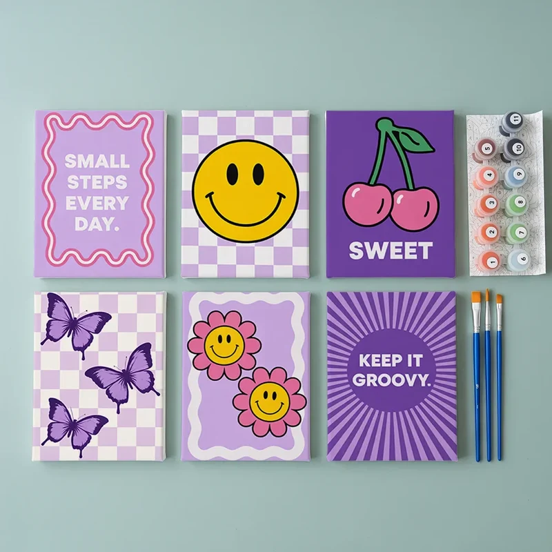 Purple Haze - Mini Painting by numbers Set of 6