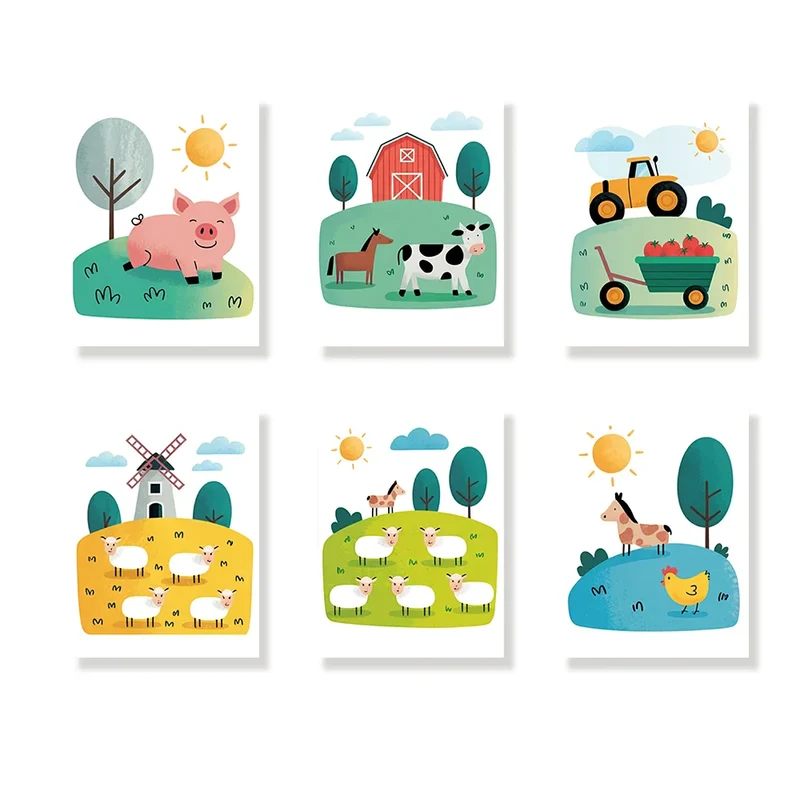 Farm Friends - Mini Painting by numbers Set of 6