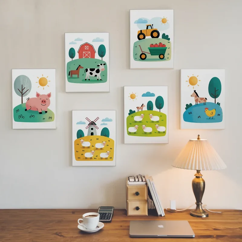 Farm Friends - Mini Painting by numbers Set of 6