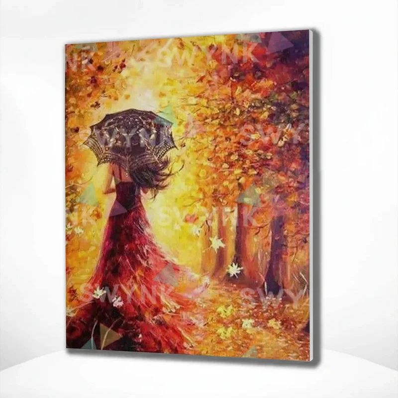 Painting by numbers Woman Autumn