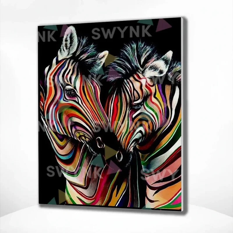 Painting by numbers Colourful Zebras