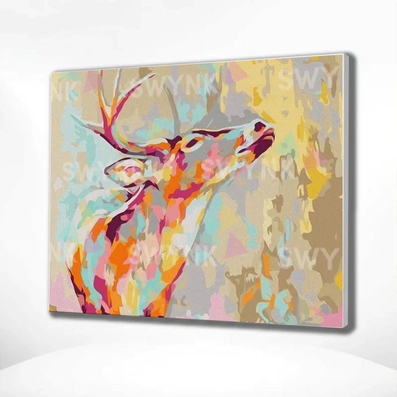 Painting by numbers Deer with Cheerful Colours