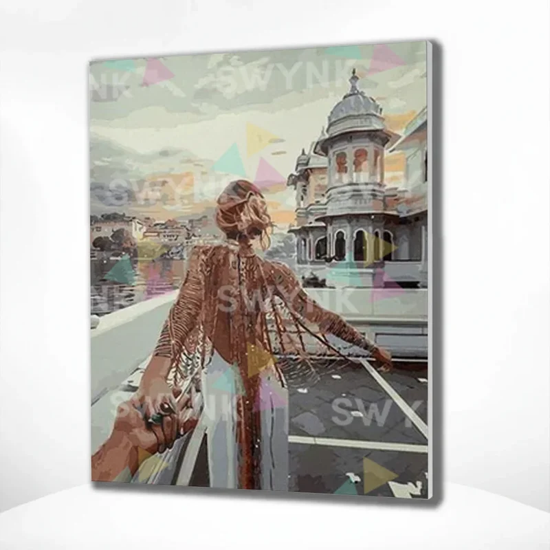Painting by numbers Woman in the city