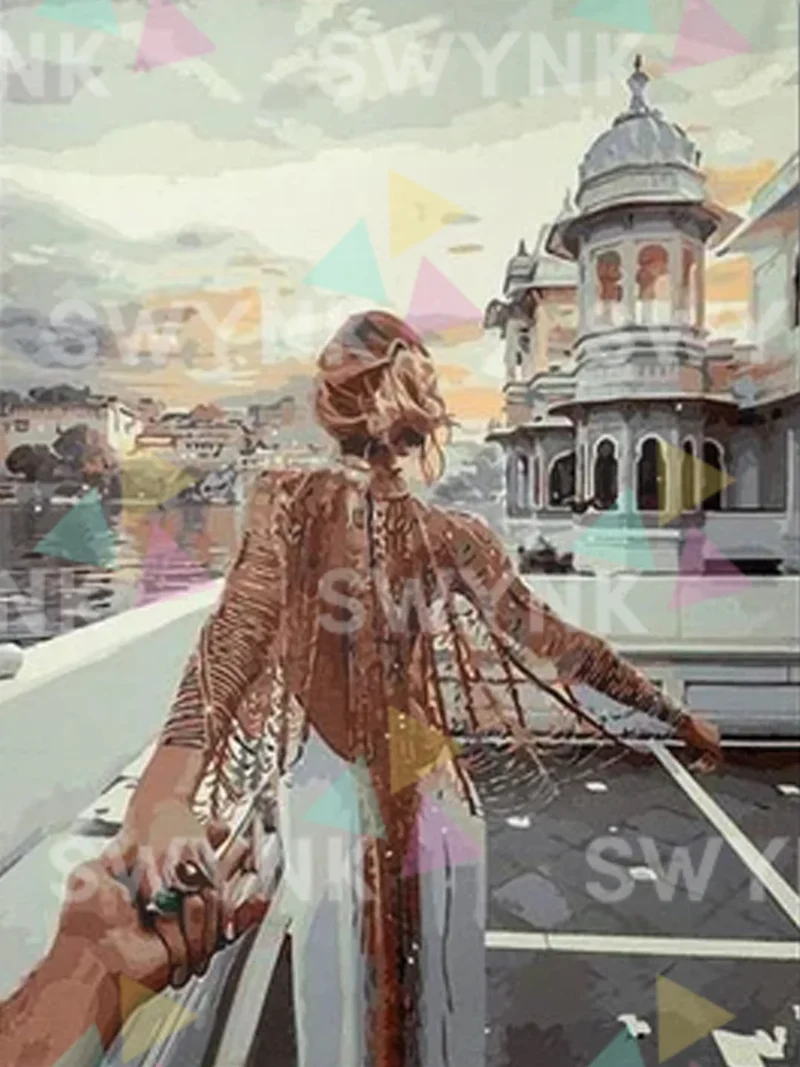 Painting by numbers Woman in the city