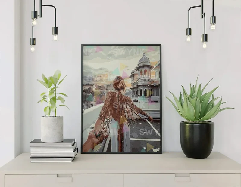 Painting by numbers Woman in the city