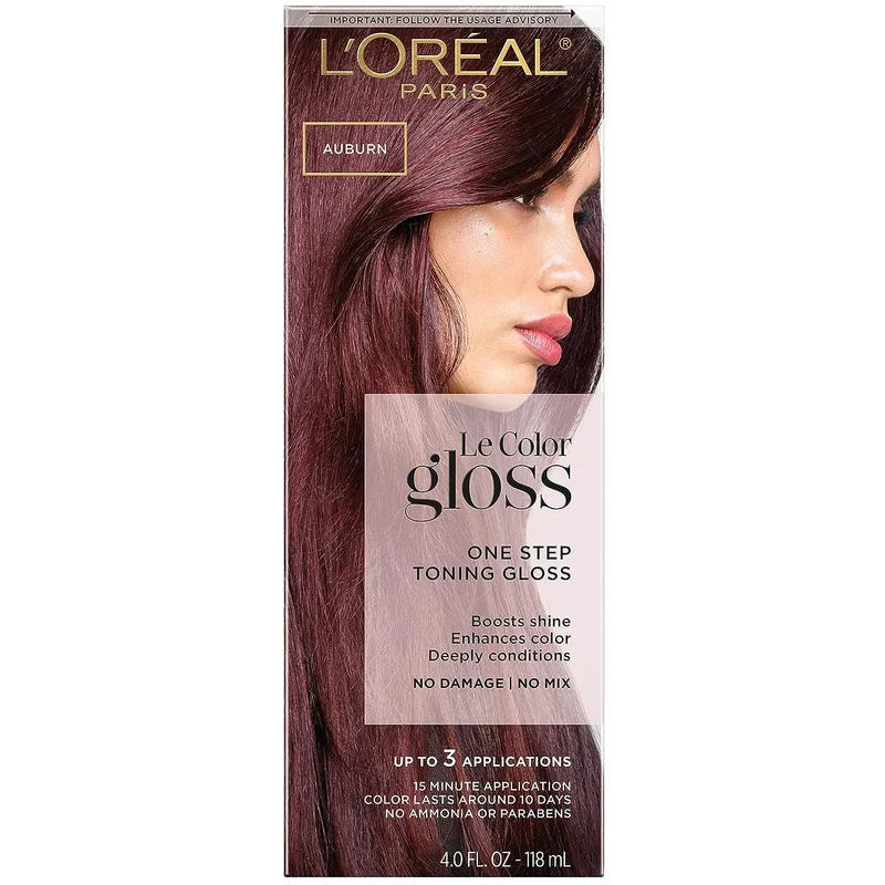 WHOLESALE LOREAL LE COLOR GLOSS ONE STEP TONING GLOSS 4 OZ - AUBURN - 48 PIECE LOT