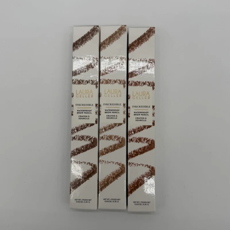 WHOLESALE LAURA GELLER INKCREDIBLE WATERPROOF BROW PENCIL PACKAGE #1 - 3 COLORS ASSORTED - 48 PIECE LOT
