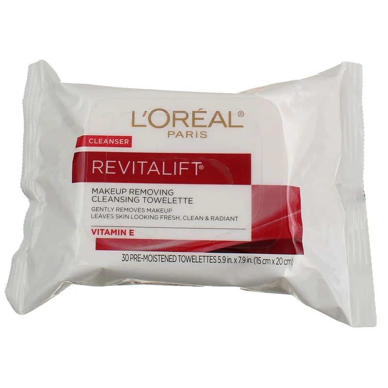 WHOLESALE LOREAL REVITALIFT MAKEUP REMOVING TOWELETTES 30 COUNT - 48 PIECE LOT