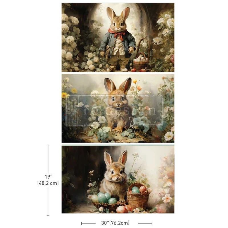 Decoupage Decor Tissue Paper Pack - DREAMY BUNNIES