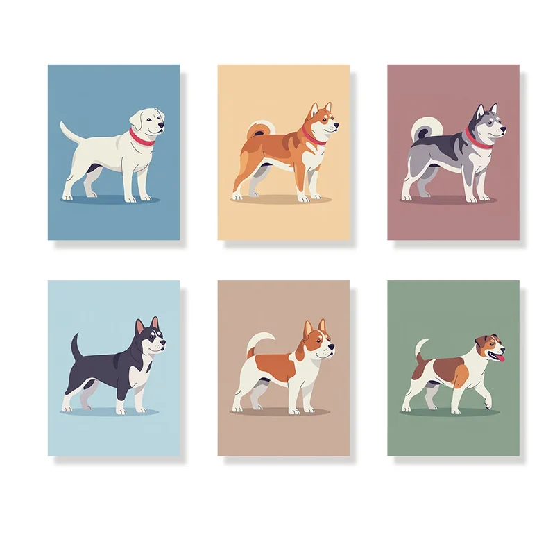 The Dog Days Collection - Mini Painting by numbers Set of 6