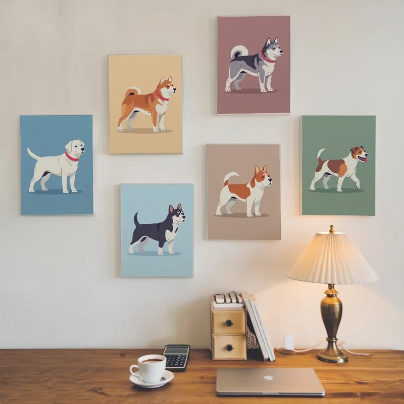 The Dog Days Collection - Mini Painting by numbers Set of 6