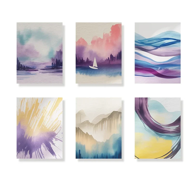 Ethereal horizons - Mini Painting by numbers Set of 6