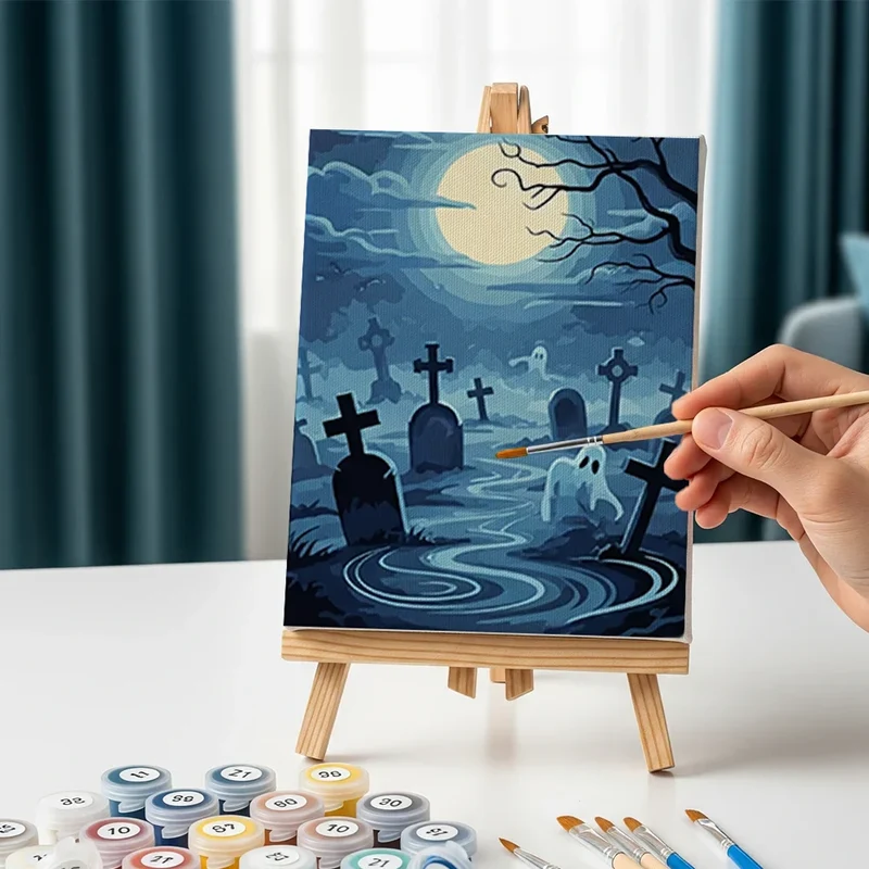 Spooky Nights Collection - Mini Painting by numbers Set of 6