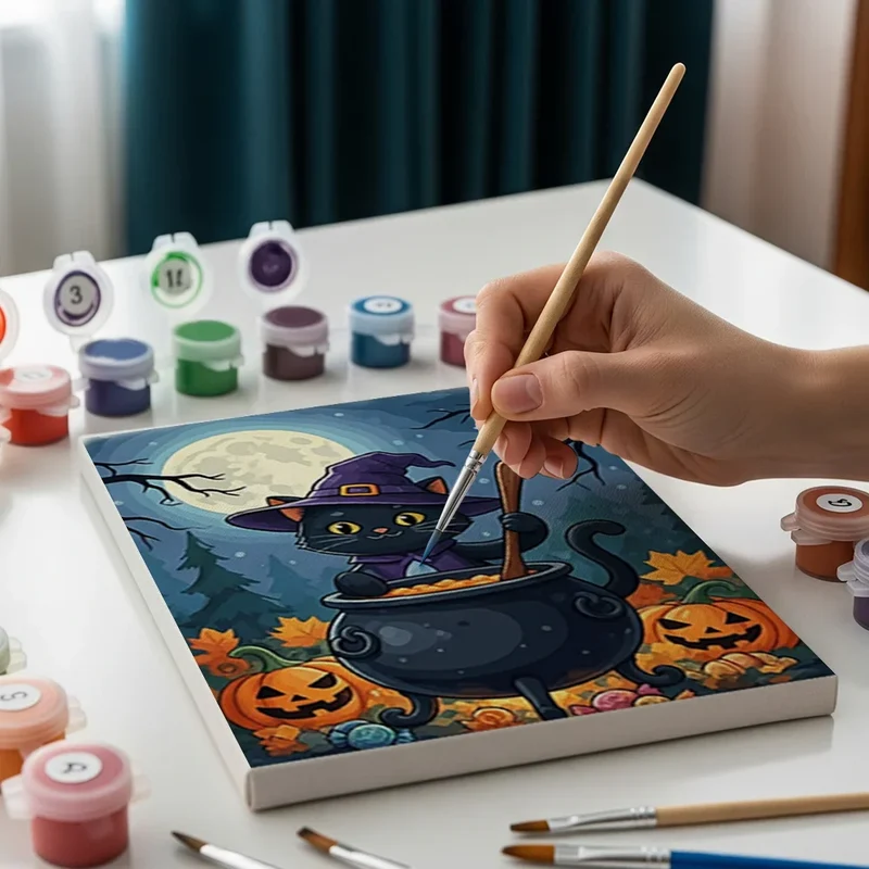 Trick or Treat magic - Mini Painting by numbers Set of 6