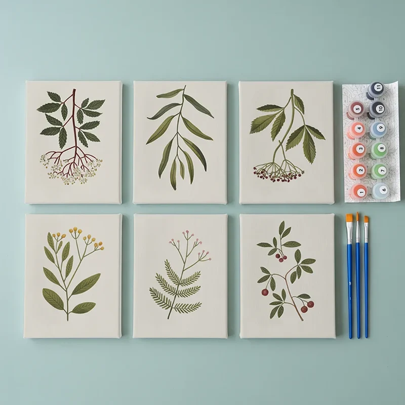 Wildflower meadow - Mini Painting by numbers Set of 6