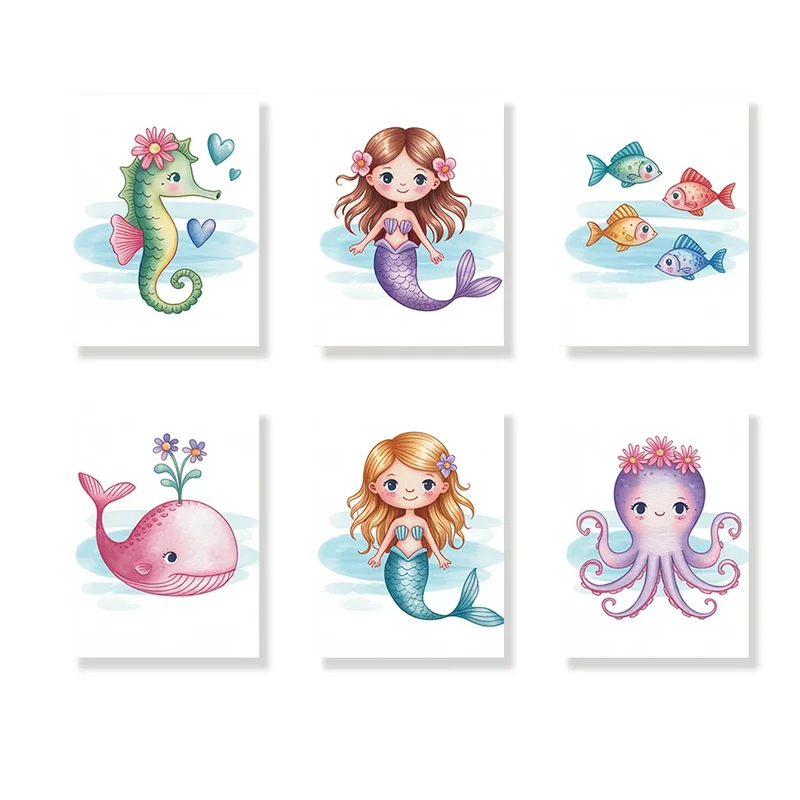 Water Fun - Mini Painting by numbers Set of 6