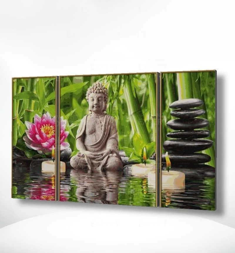 Painting by numbers Triptych Buddha