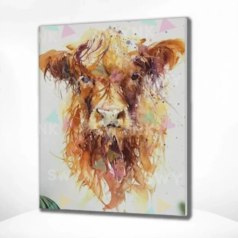 Painting by numbers Scottish Highlander