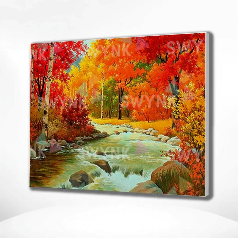 Painting by numbers Forest with Stream