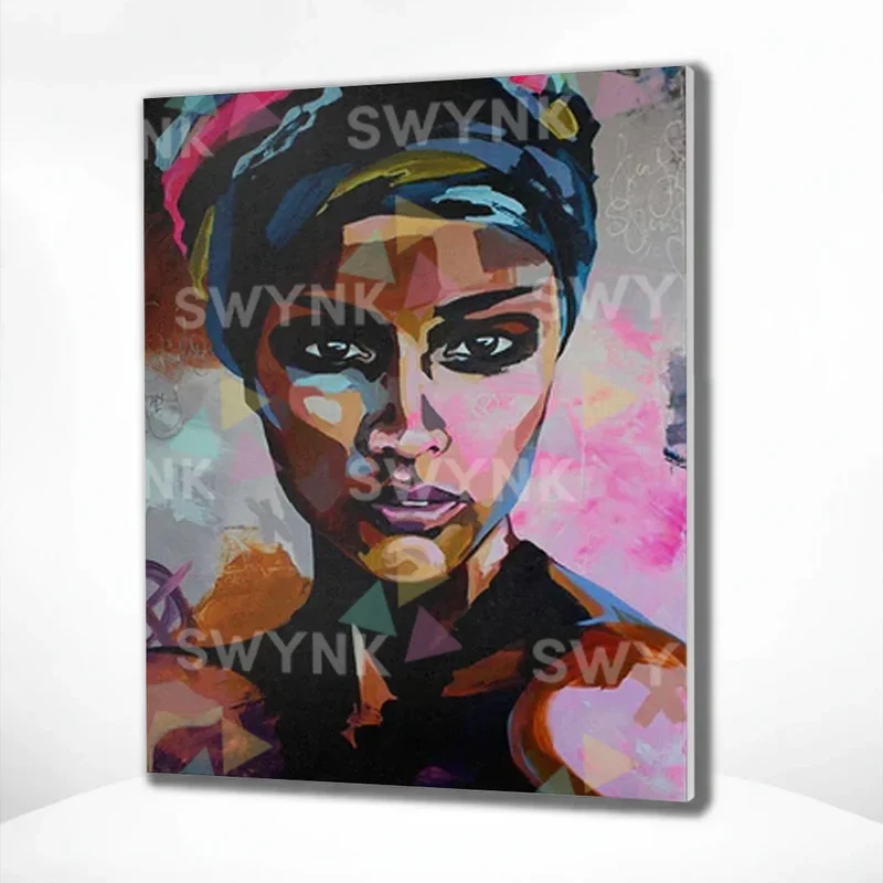 Painting by numbers Colourful Woman Pink