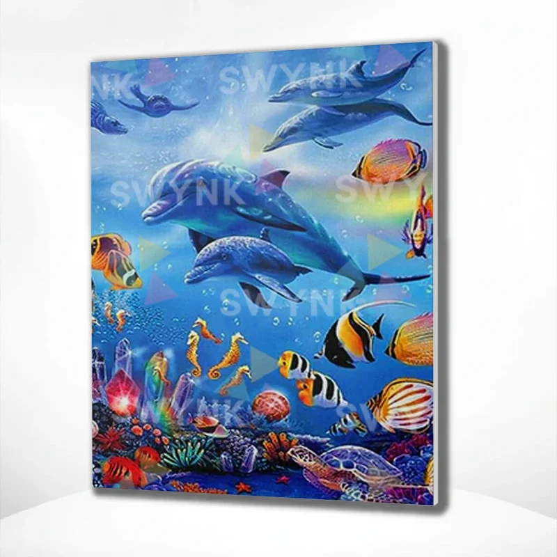 Painting by numbers Dolphins and Fishes