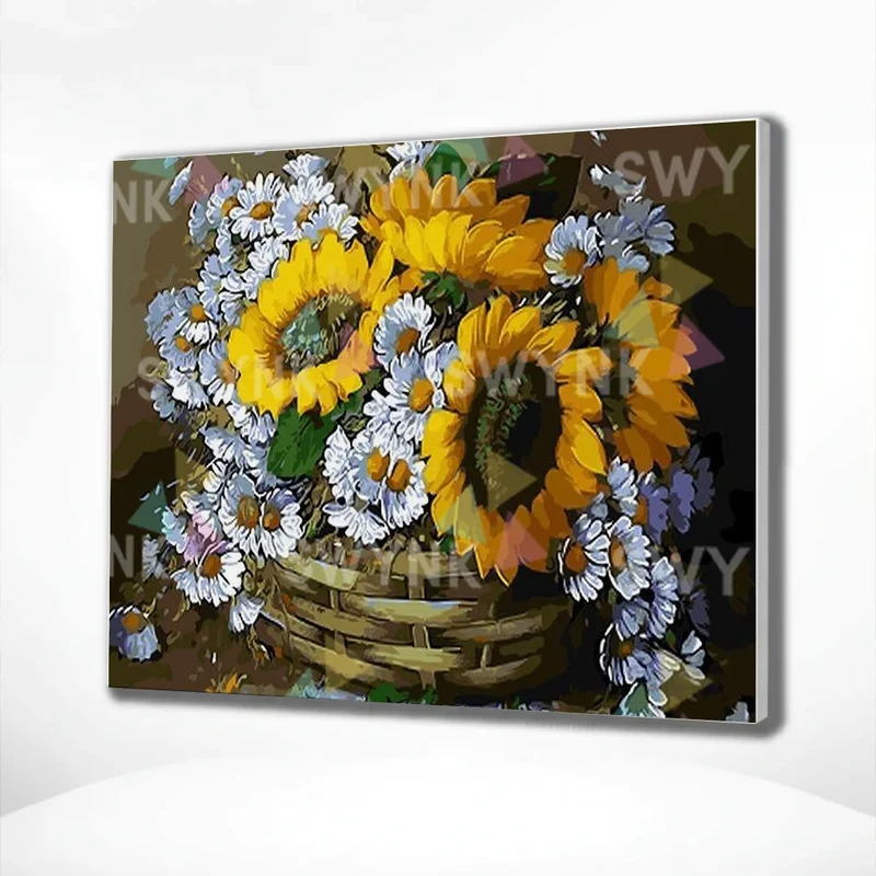 Painting by numbers Sunflowers and Chamomile