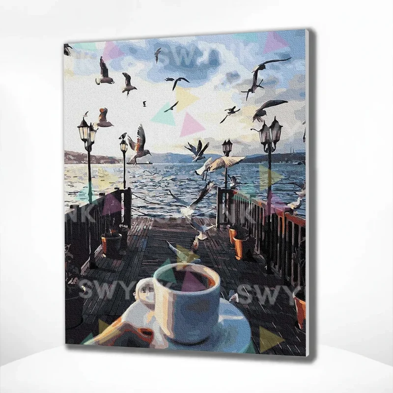 Painting by numbers Coffee by the Sea