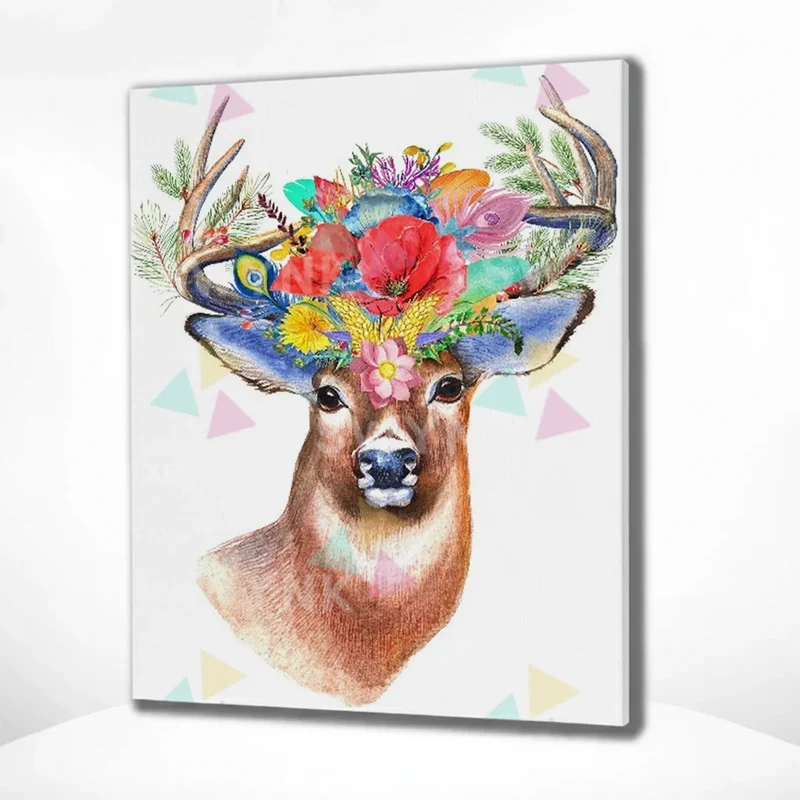 Painting by numbers Deer with Flowers Antlers