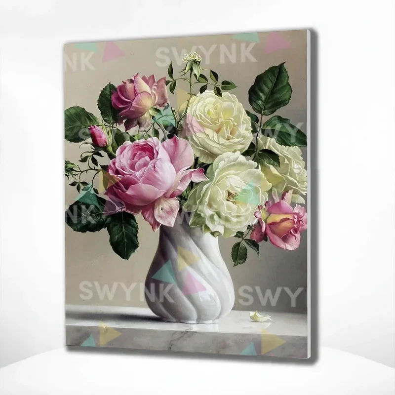 Painting by numbers Roses in White Vase