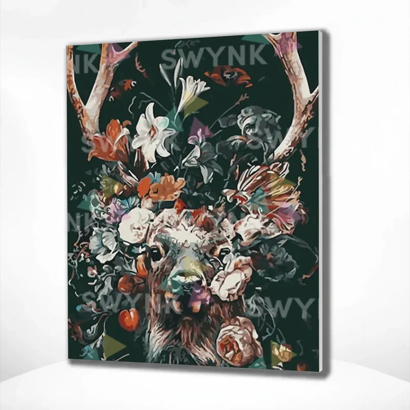 Painting by numbers Deer with Flowers
