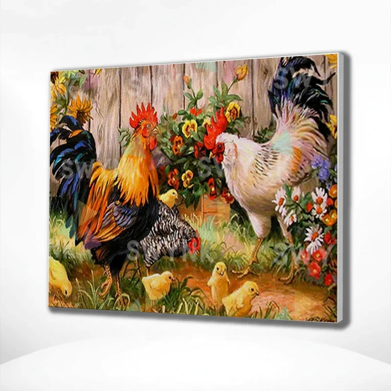 Painting by numbers Chickens