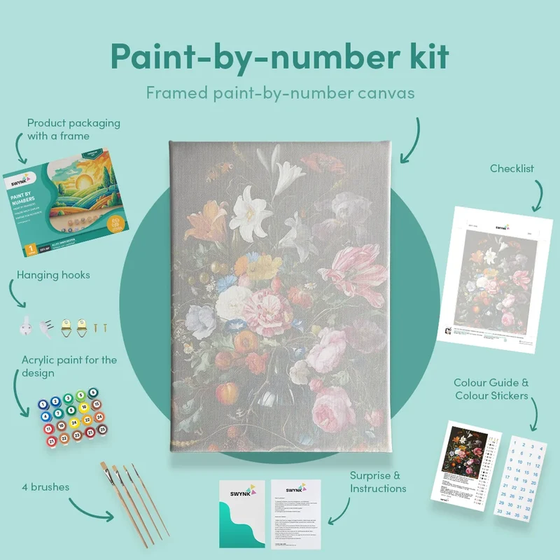 Painting by numbers Portrait of Flowers in a Blue Vase