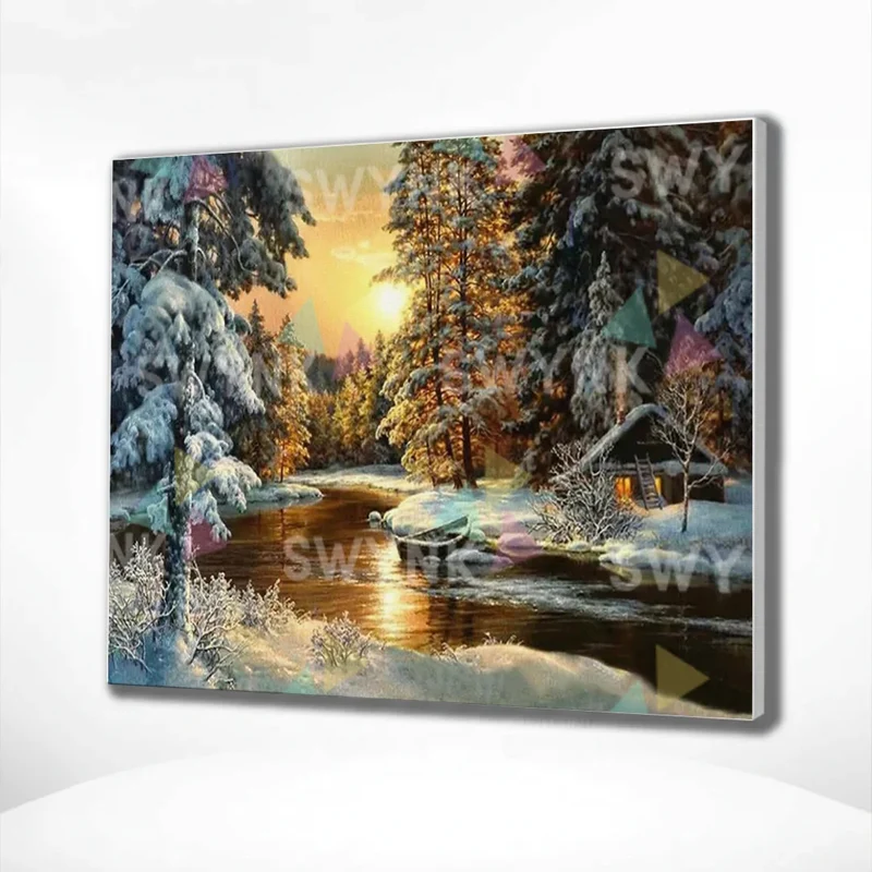 Painting by numbers Sunset Forest