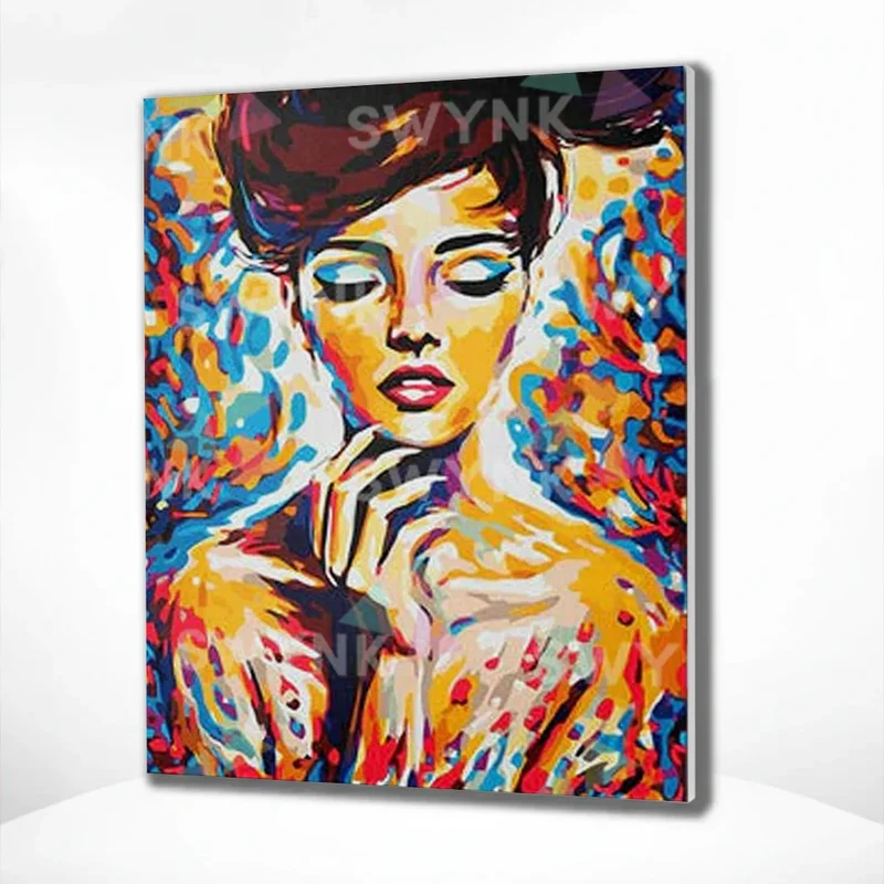 Painting by numbers Woman with Colours