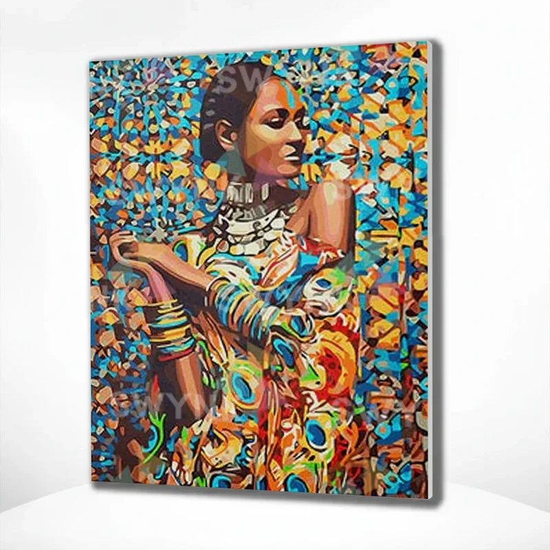 Painting by numbers Woman with Yellow Colors